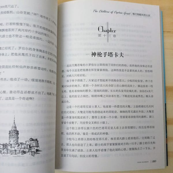 Los hijos del capitán Grant, libro en chino mandarín