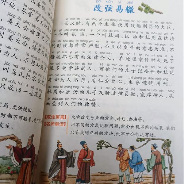 Historia de proverbios chinos, libro en chino con pinyin