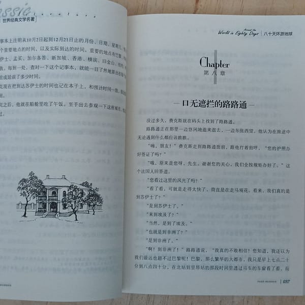 La vuelta al mundo en 80 días, libro en chino mandarín